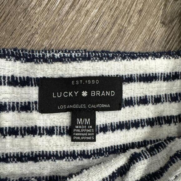 Lucky Brand Navy & White Striped Square Neck Sleeveless Tank Top- Size Medium - Picture 6 of 9